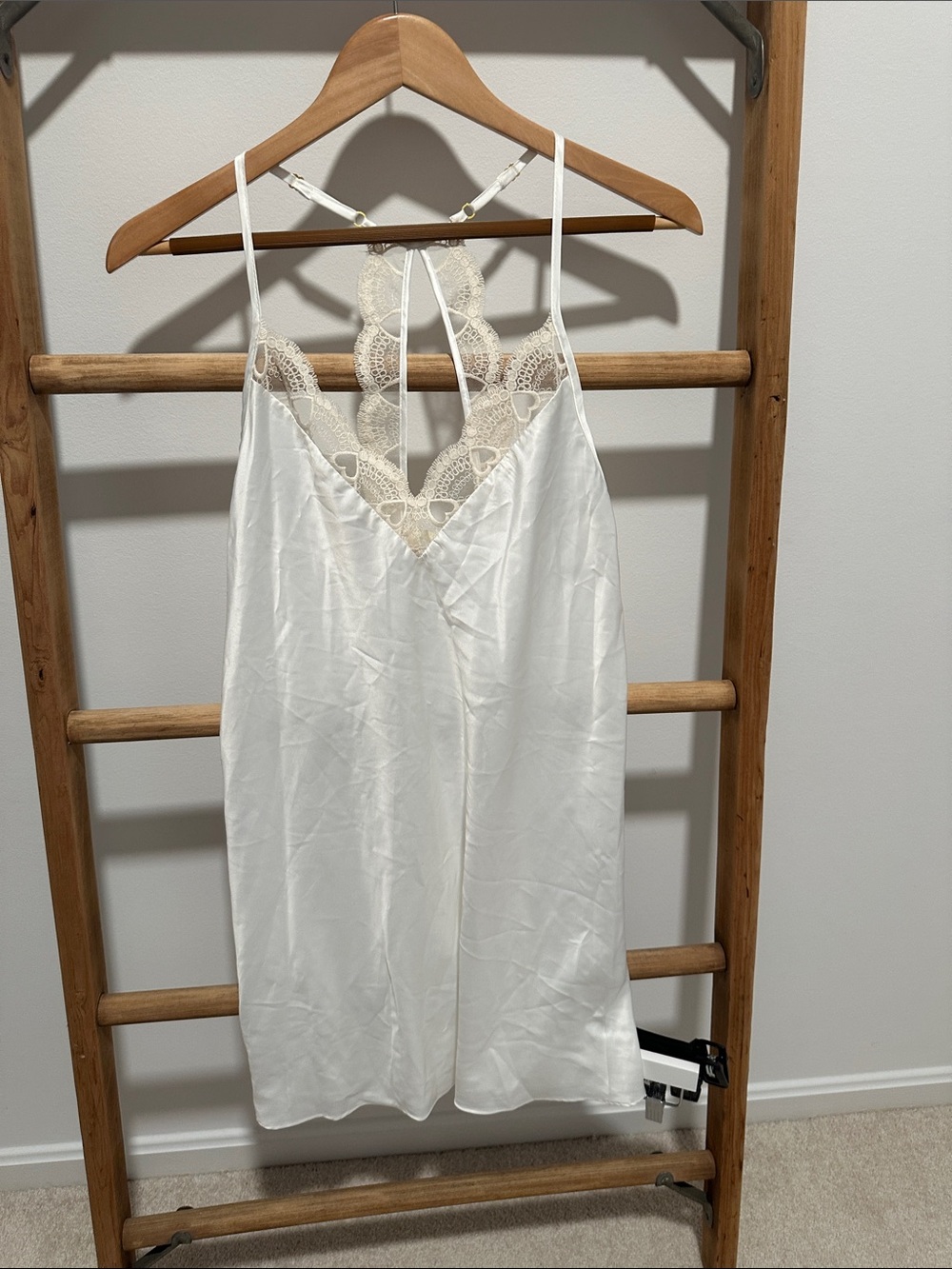 Flora by Flora Nikrooz Women's Cream Lace-Trim Slip Dress